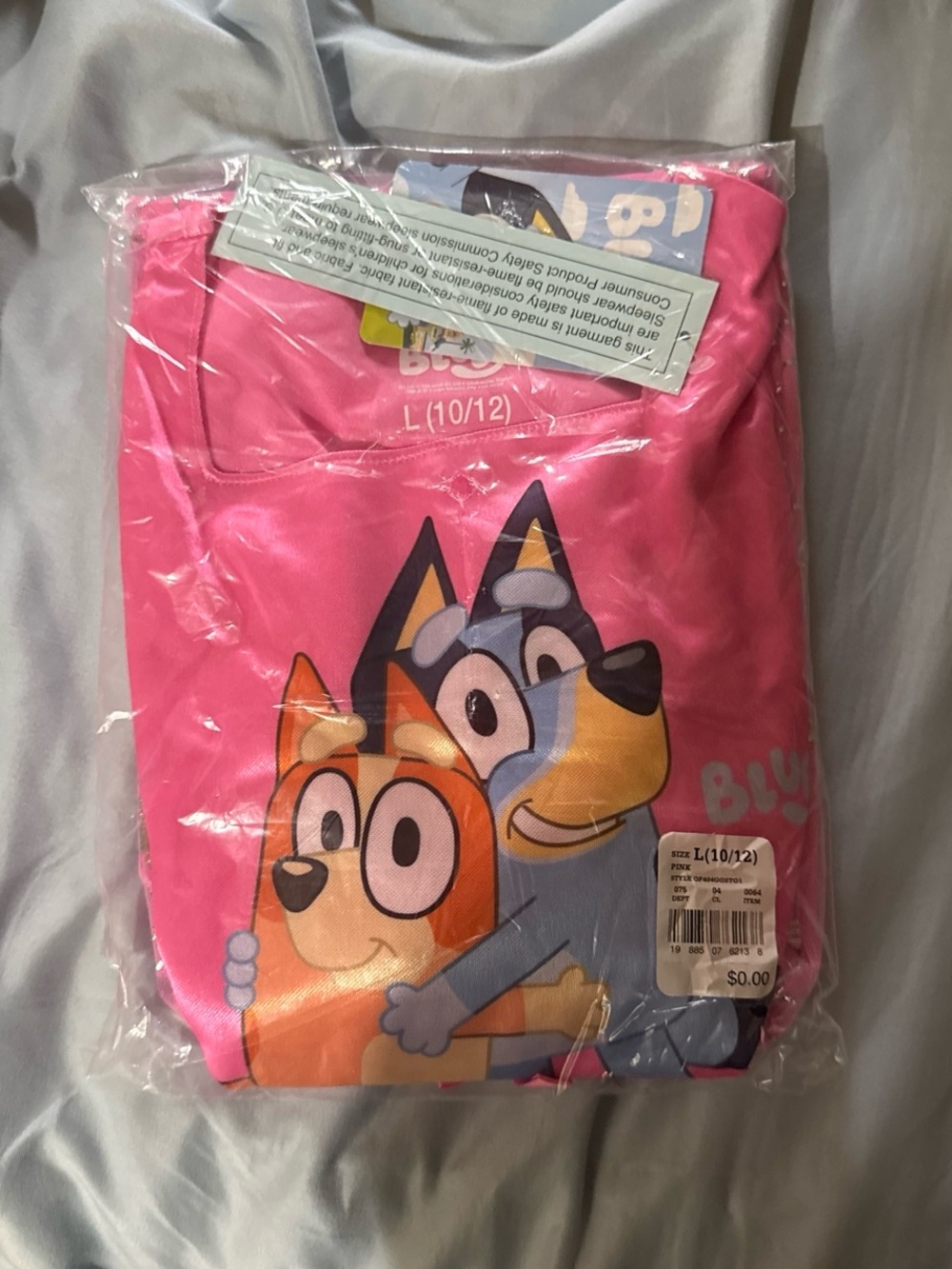Girls' Pink Bluey & Bingo Graphic Pajama Top - Size 10/12